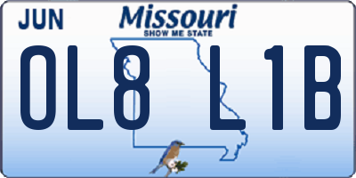 MO license plate OL8L1B