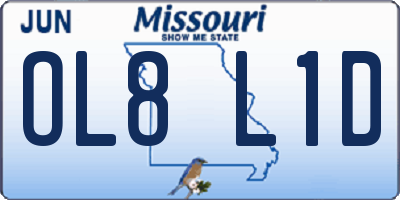 MO license plate OL8L1D