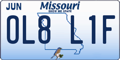 MO license plate OL8L1F