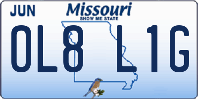 MO license plate OL8L1G