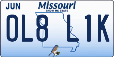 MO license plate OL8L1K
