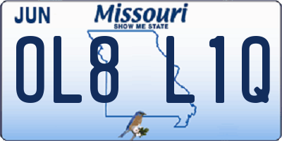 MO license plate OL8L1Q