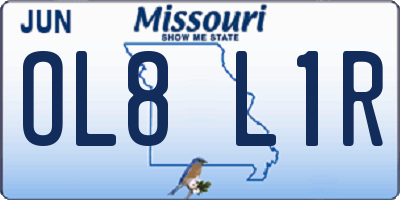 MO license plate OL8L1R
