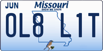 MO license plate OL8L1T