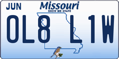 MO license plate OL8L1W