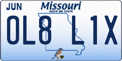 MO license plate OL8L1X