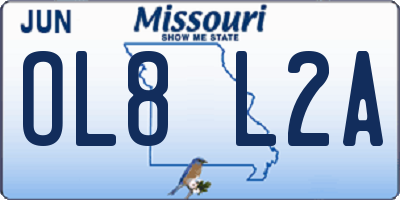 MO license plate OL8L2A