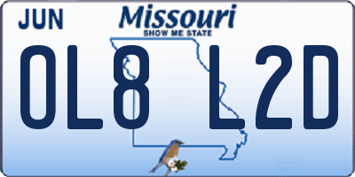 MO license plate OL8L2D