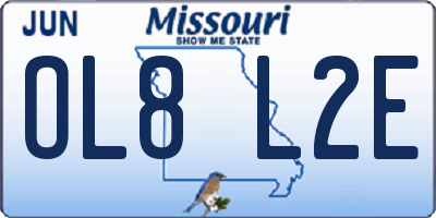 MO license plate OL8L2E