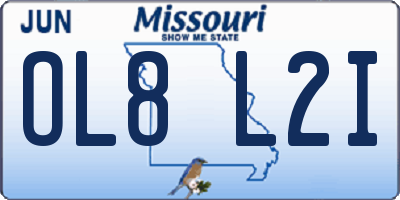MO license plate OL8L2I
