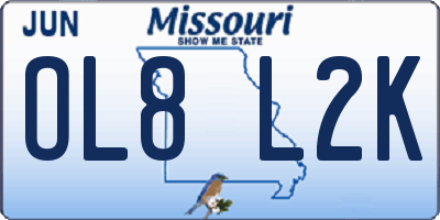 MO license plate OL8L2K