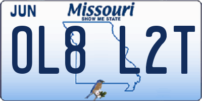 MO license plate OL8L2T