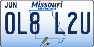 MO license plate OL8L2U