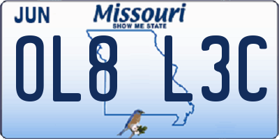 MO license plate OL8L3C