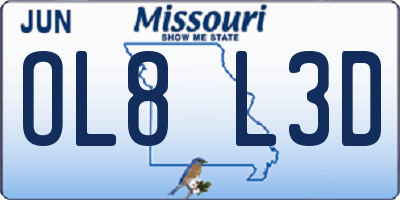 MO license plate OL8L3D