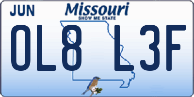 MO license plate OL8L3F