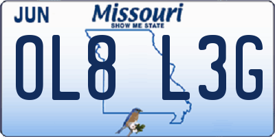MO license plate OL8L3G