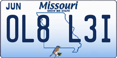 MO license plate OL8L3I
