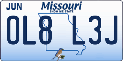 MO license plate OL8L3J