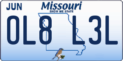 MO license plate OL8L3L