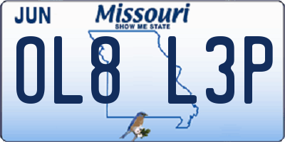 MO license plate OL8L3P