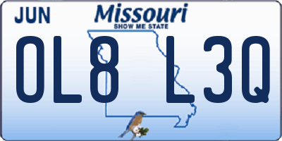 MO license plate OL8L3Q