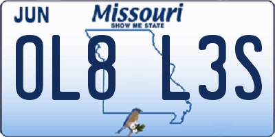 MO license plate OL8L3S