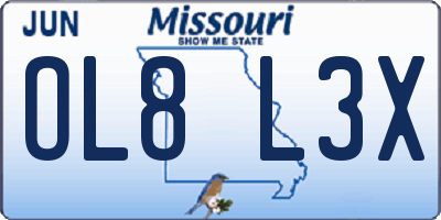 MO license plate OL8L3X