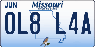 MO license plate OL8L4A