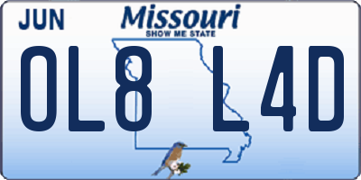 MO license plate OL8L4D