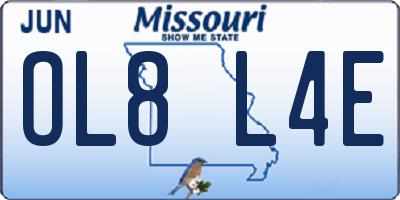MO license plate OL8L4E