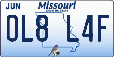 MO license plate OL8L4F