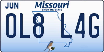 MO license plate OL8L4G