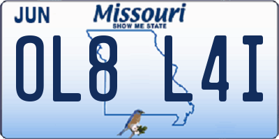 MO license plate OL8L4I