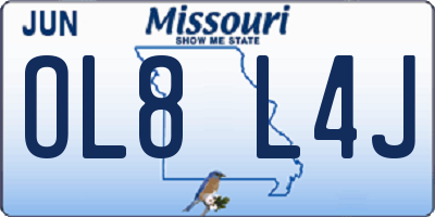 MO license plate OL8L4J