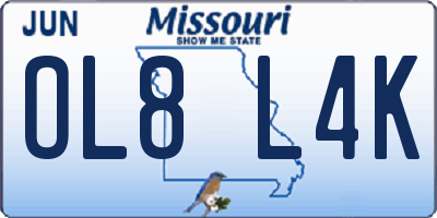 MO license plate OL8L4K