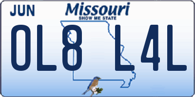 MO license plate OL8L4L