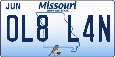 MO license plate OL8L4N