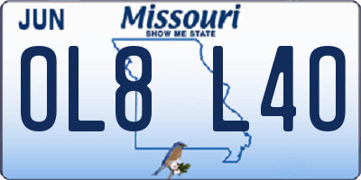 MO license plate OL8L4O