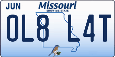 MO license plate OL8L4T