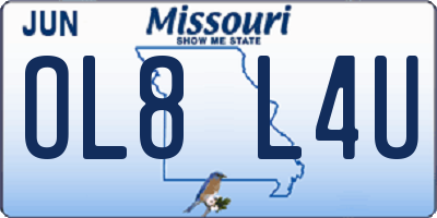 MO license plate OL8L4U