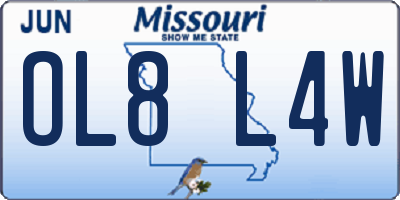 MO license plate OL8L4W
