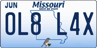 MO license plate OL8L4X