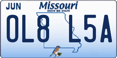 MO license plate OL8L5A