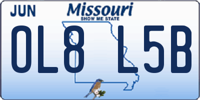 MO license plate OL8L5B