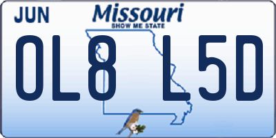 MO license plate OL8L5D