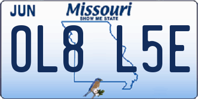 MO license plate OL8L5E