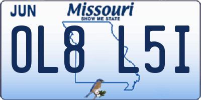 MO license plate OL8L5I