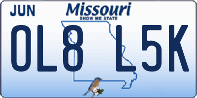 MO license plate OL8L5K