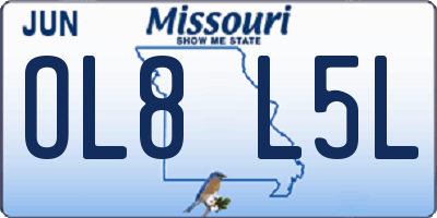 MO license plate OL8L5L